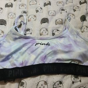 Pink sports bra
